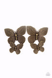 Blushing Butterflies Brass Earrings