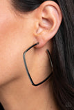 Brazen Beauty Black Hoop Earrings