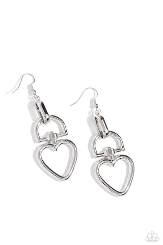 Padlock Your Heart - Silver Earrings