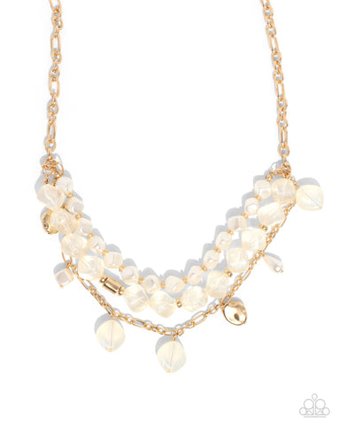 Cubed Cameo - Gold Necklace