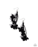 Petaled Precipitation - Black Earrings