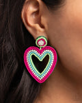 Headfirst Heart - Green Earrings