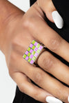 Checkerboard Craze Green Ring