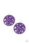 Fresh Off The Vine - Purple Wooden Earrings
