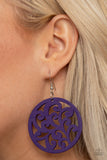 Fresh Off The Vine - Purple Wooden Earrings