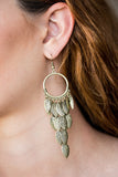 Feather Frenzy - Brass Earrings