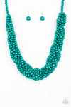 Tahiti Tropic Blue Wooden Necklace