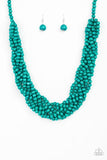 Tahiti Tropic Blue Wooden Necklace