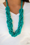 Tahiti Tropic Blue Wooden Necklace