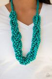 Tahiti Tropic Blue Wooden Necklace