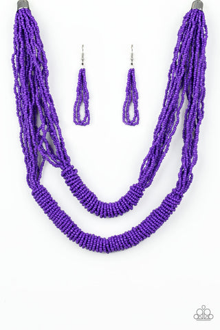 Right As RAINFOREST - Purple Seed Bead Necklace