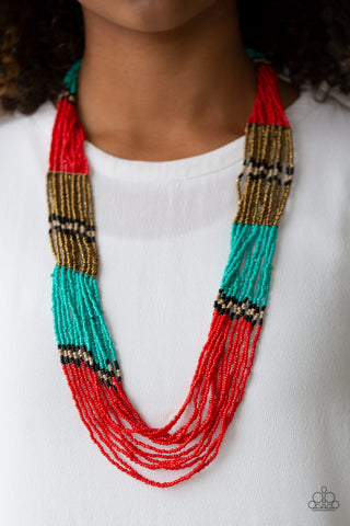 Rio Roamer - Red Seed Bead Necklace