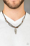 Off With His ARROWHEAD - Brown Men's Necklace