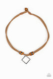 Pier Square - Brown Urban Necklace