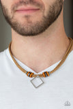 Pier Square - Brown Urban Necklace