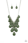 Shop Til You TEARDROP - Green Necklace