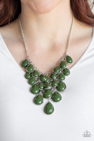 Shop Til You TEARDROP - Green Necklace