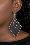 Woven Wanderer - Black Earrings