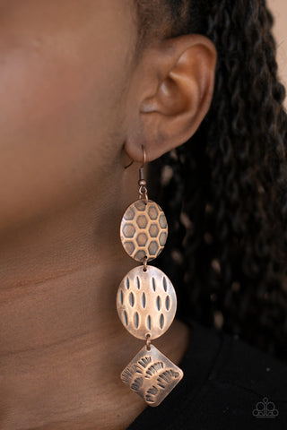 Mixed Movement - Copper Earrings