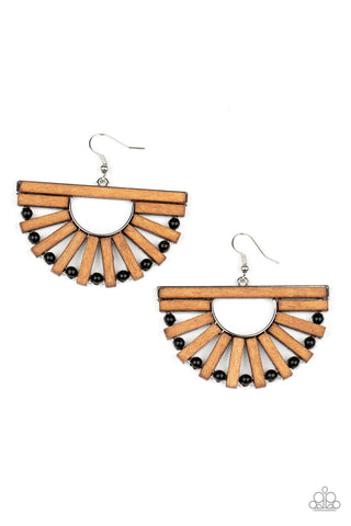 Wooden Wonderland - Black Earrings