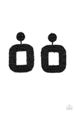 Beaded Bella - Black Earrings