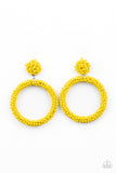 Be All You Can BEAD - Yellow Seed Bead Earrings