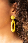 Be All You Can BEAD - Yellow Seed Bead Earrings