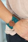 Tropical Sanctuary - Blue Wooden Bracelet