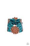 Tropical Sanctuary - Blue Wooden Bracelet