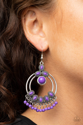 Palm Breeze - Purple Earrings