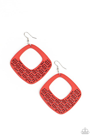 WOOD You Rather - Red Earrings