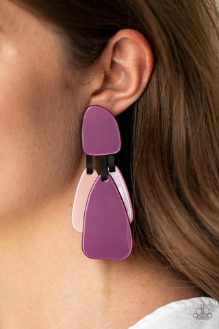 All Faux One Purple Earrings