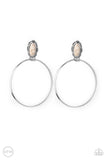 At Long LASSO - White Clip-on Earrings