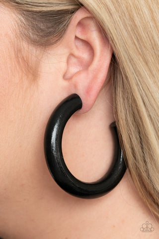 I WOOD Walk 500 Miles - Black Hoop Earrings