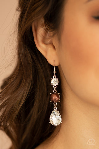 Unpredictable Shimmer - Brown Earrings