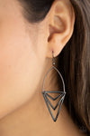 Proceed With Caution - Black Earrings