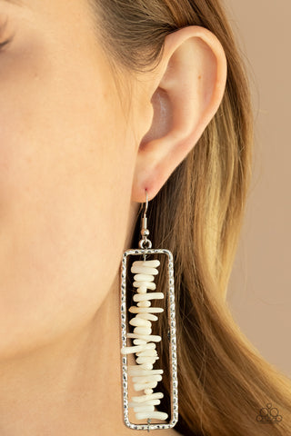 Dont QUARRY, Be Happy - White Earrings