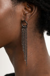 Divinely Dipping - Black Earrings