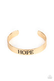 Hope Makes The World Go Round - Insprational Gold Bracelet