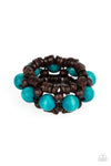 Tropical Temptations - Blue Wooden Bracelet