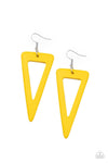 Bermuda Backpacker - Yellow Wooden Earrings