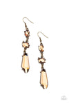 Sophisticated Smolder - Brass Earrings