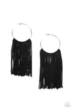 Flauntable Fringe - Black Earrings