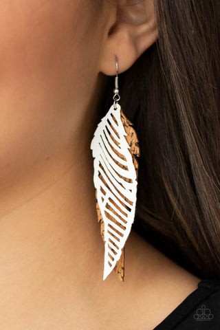 WINGING Off The Hook - White Earrings