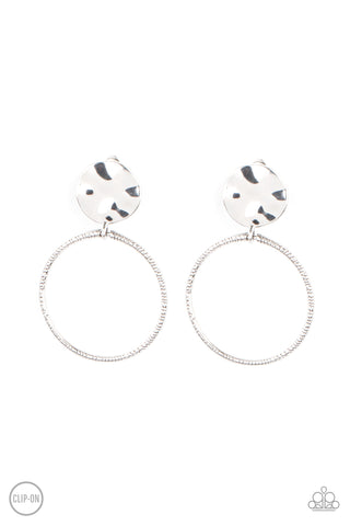 Undeniably Urban - Silver Clip-On Earrings