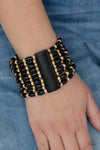 Cayman Carnival - Black Wooden Bracelet