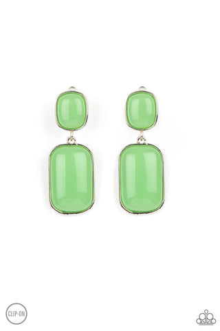 Meet Me At The Plaza - Green Clip-On Earrings
