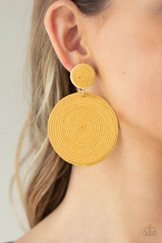 Circulate The Room - Yellow Earrings