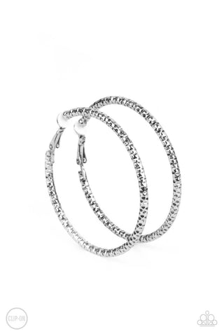 Subtly Sassy - Silver Clip-on Hoop Earrings