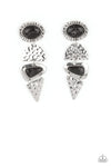 Earthy Extravagance - Black Earrings